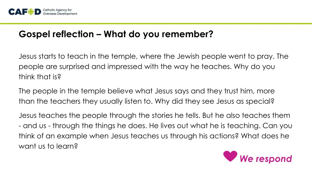 gospel reflection what do you remember