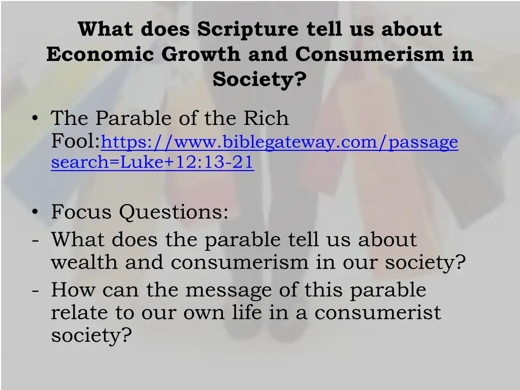 what does scripture tell us about economic growth