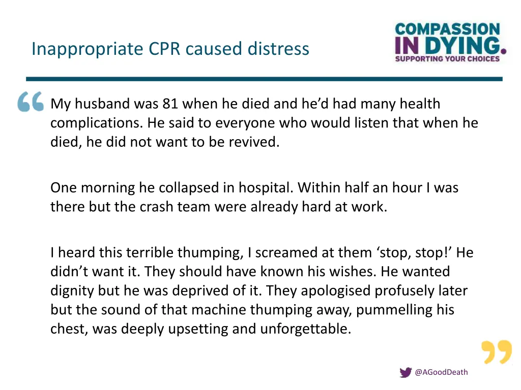 inappropriate cpr caused distress