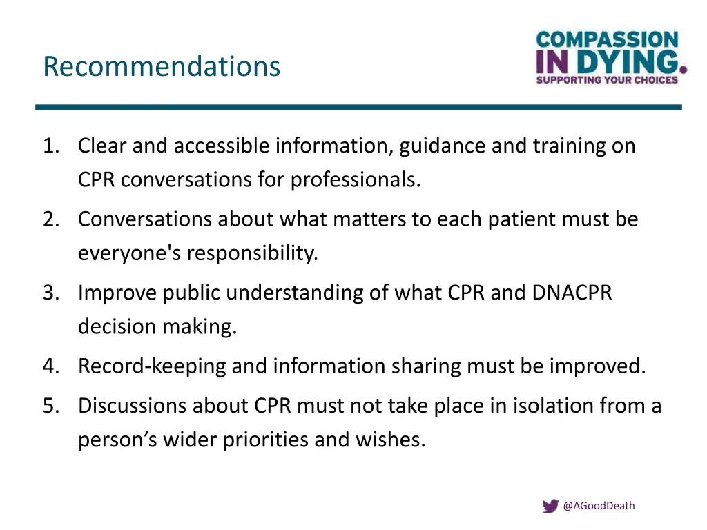 recommendations