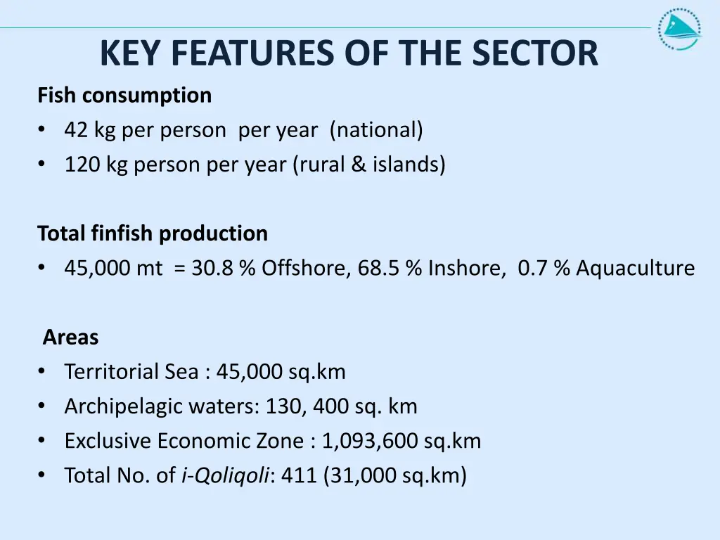 key features of the sector fish consumption