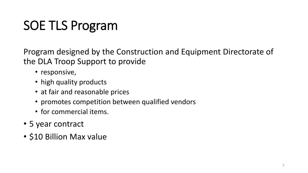 soe tls program soe tls program