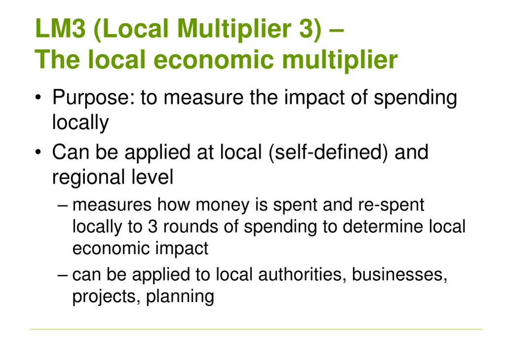 lm3 local multiplier 3 the local economic 1