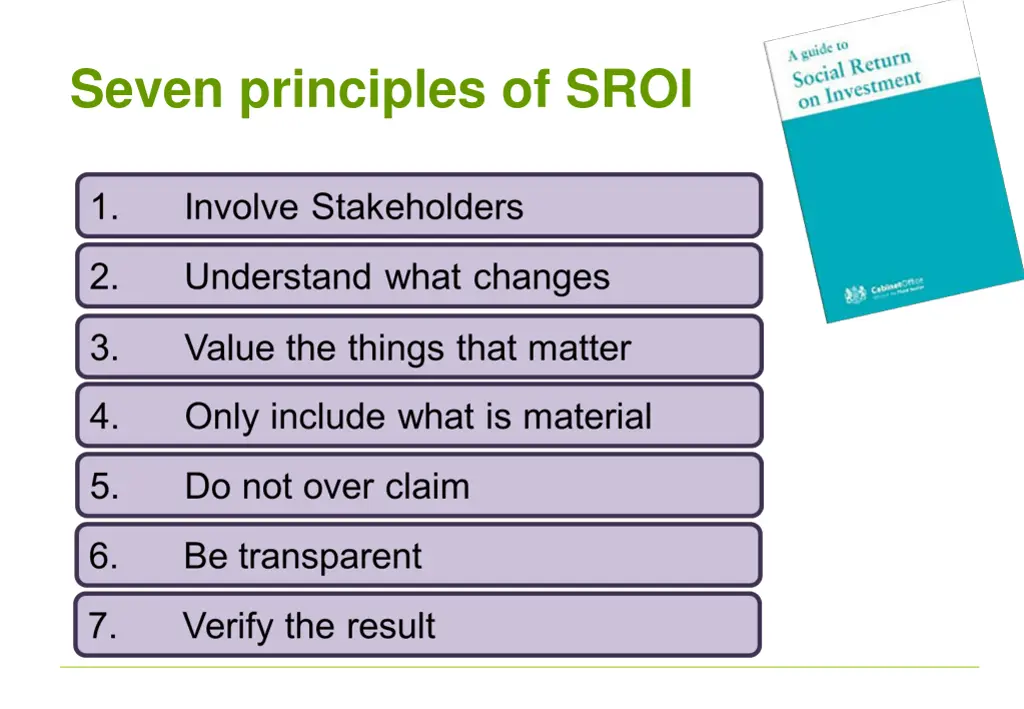 seven principles of sroi