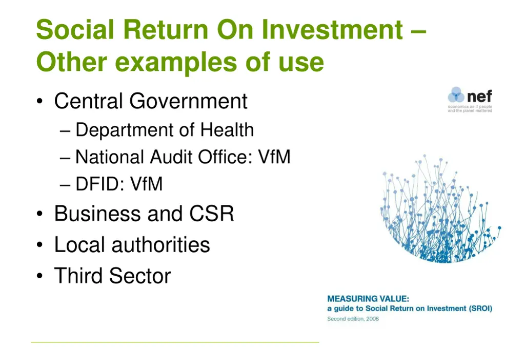 social return on investment other examples