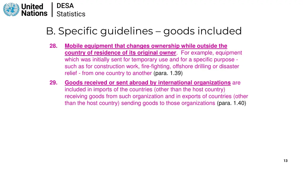 b specific guidelines goods included 7