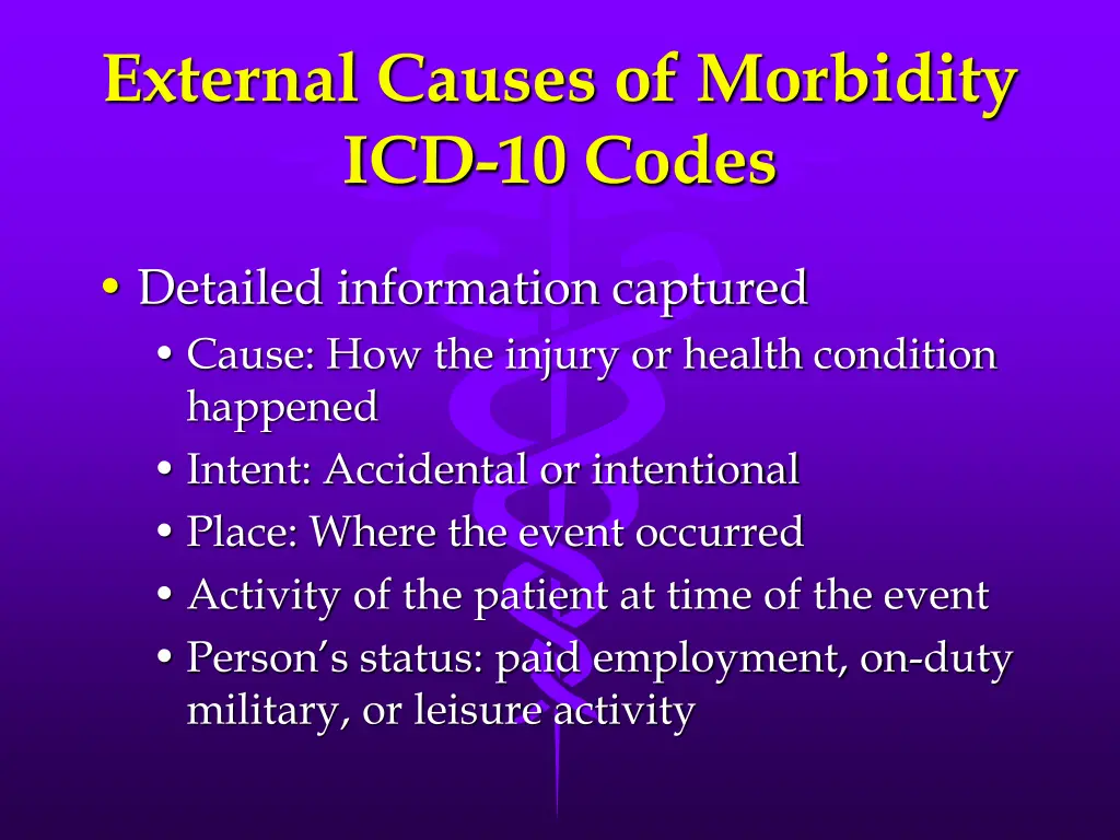 external causes of morbidity icd 10 codes 1