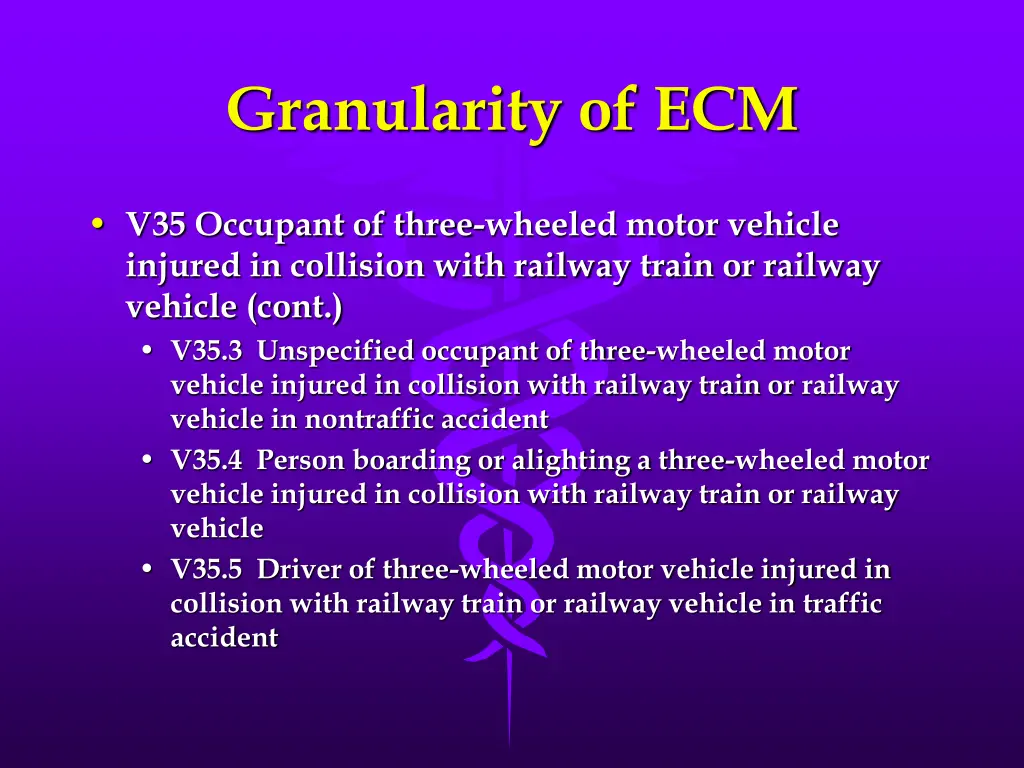 granularity of ecm 1