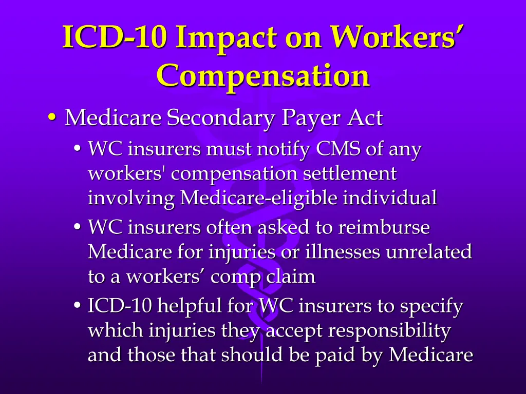 icd 10 impact on workers compensation medicare
