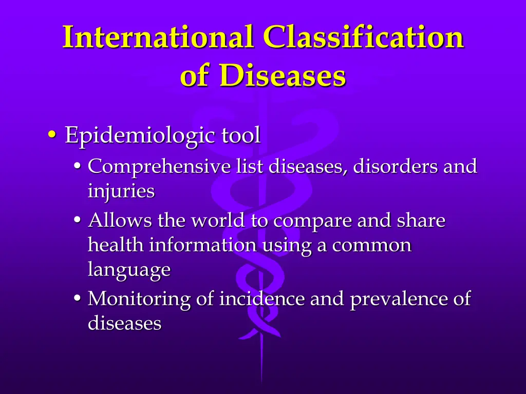 international classification of diseases 1
