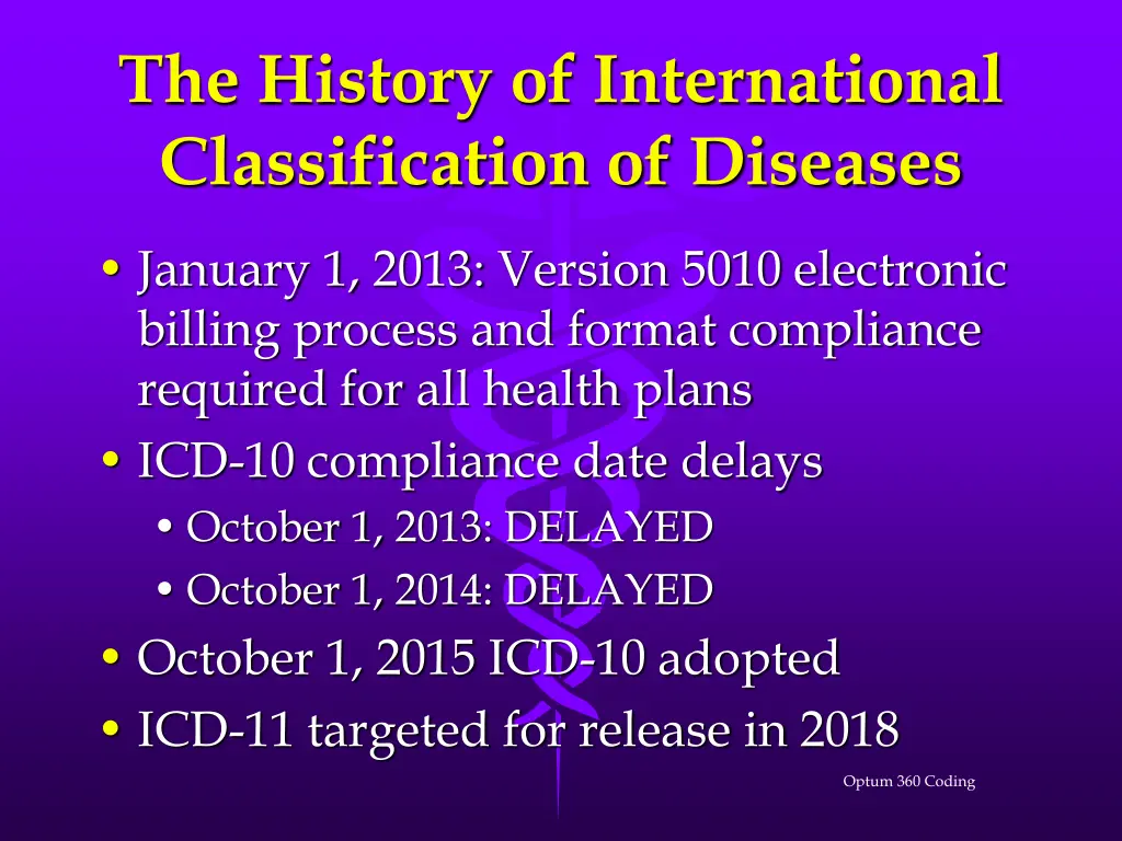 the history of international classification 11