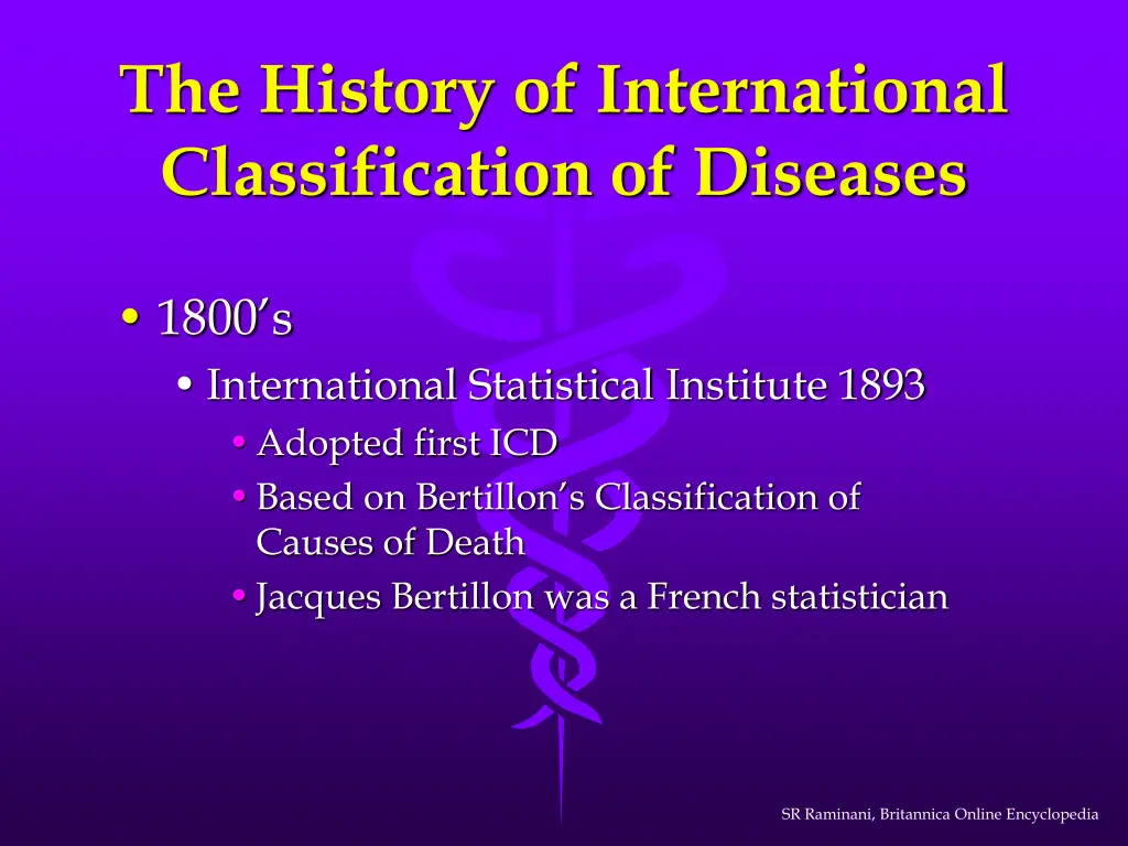 the history of international classification 2