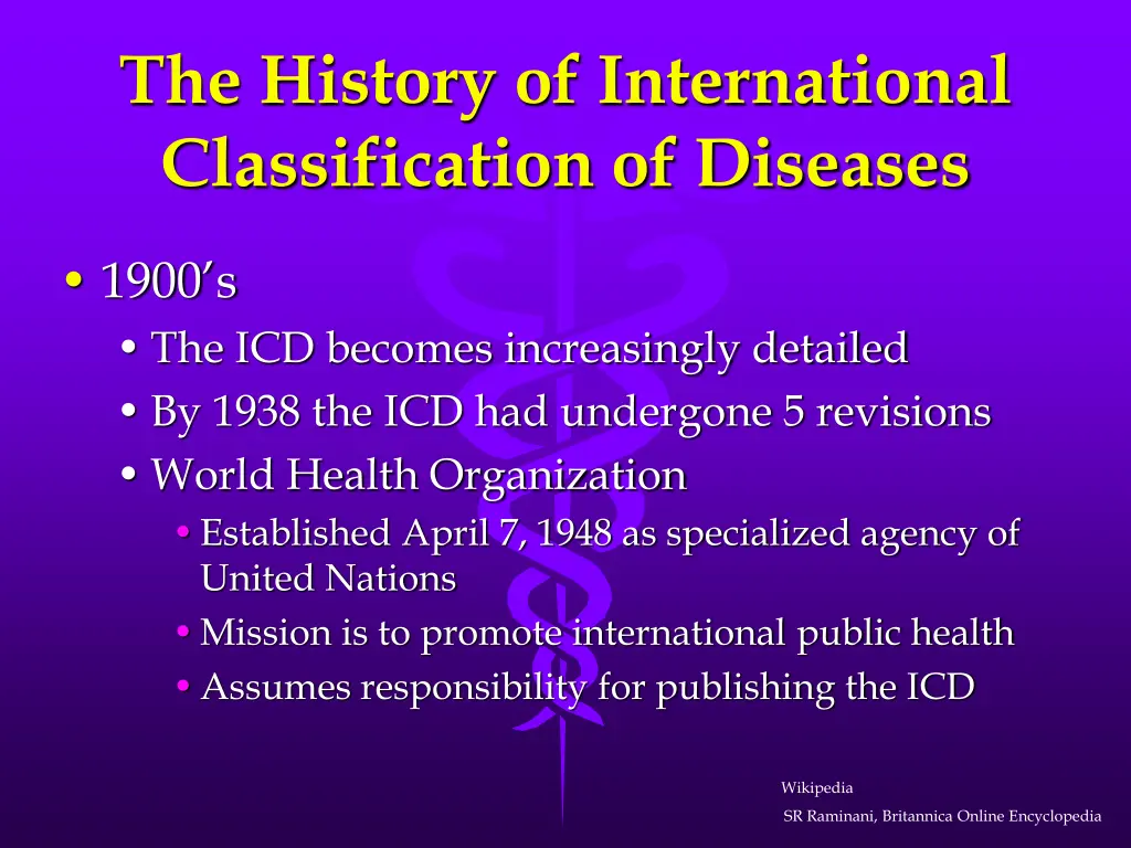 the history of international classification 4