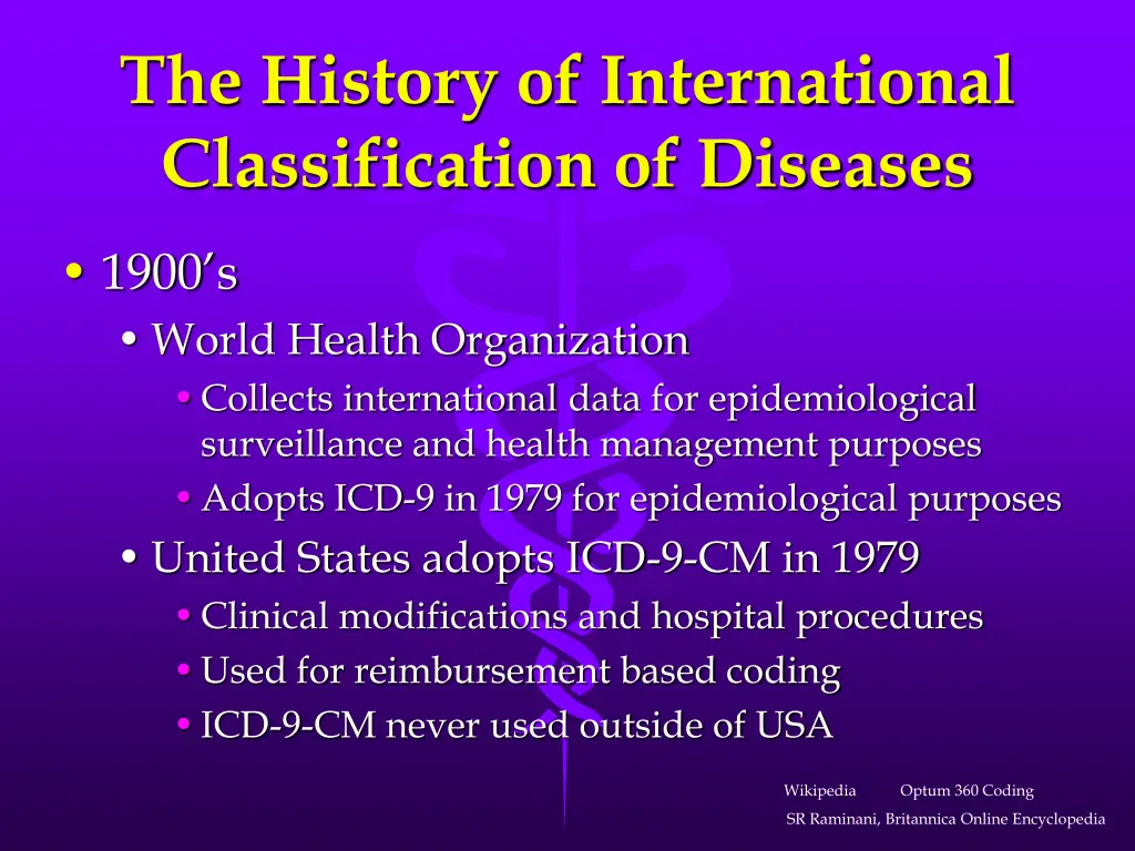 the history of international classification 5