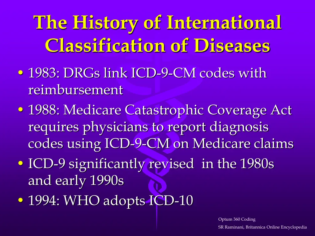 the history of international classification 6