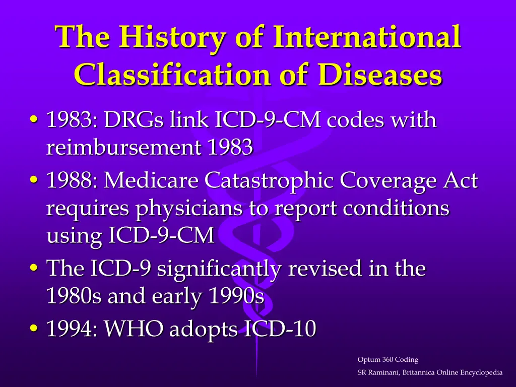 the history of international classification 7