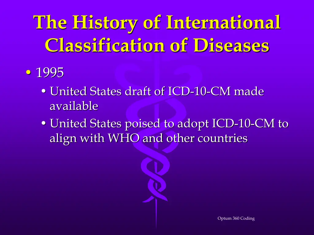 the history of international classification 9