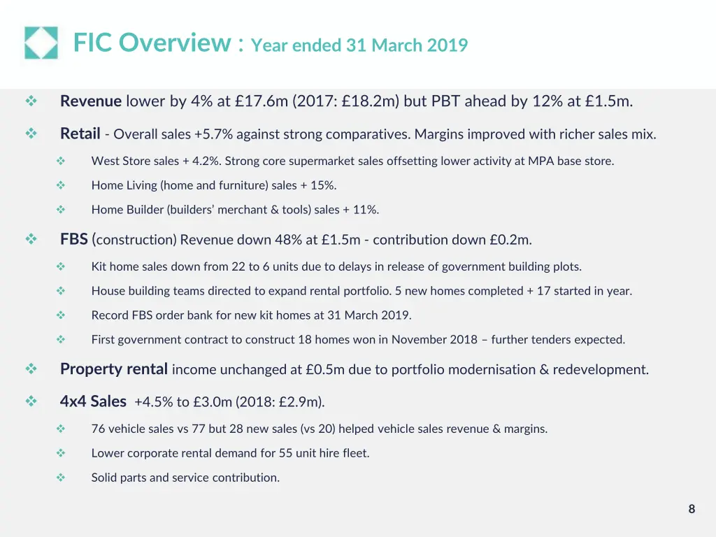 fic overview year ended 31 march 2019