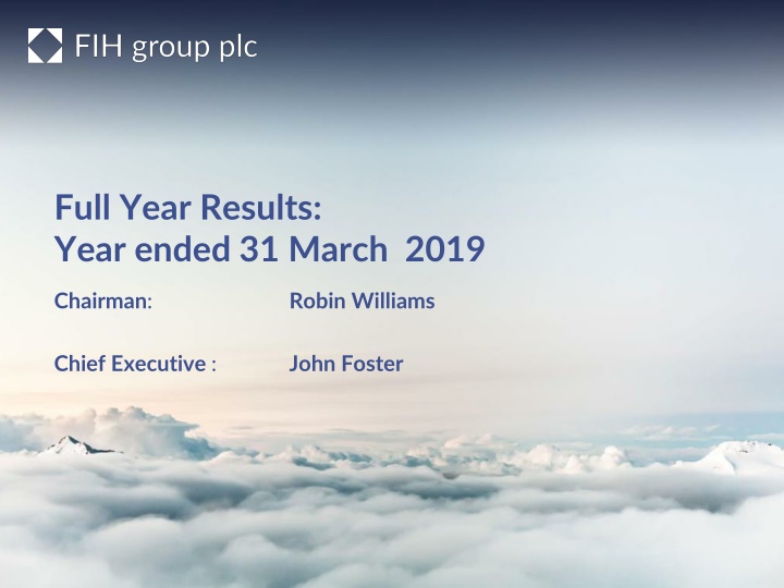 full year results year ended 31 march 2019