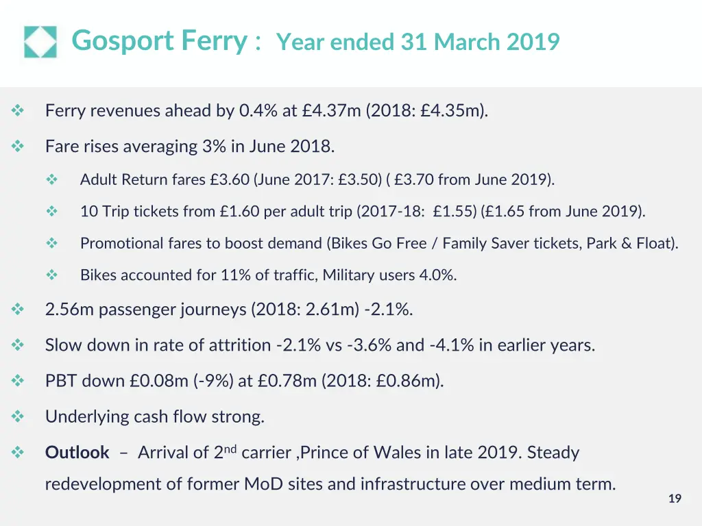 gosport ferry year ended 31 march 2019