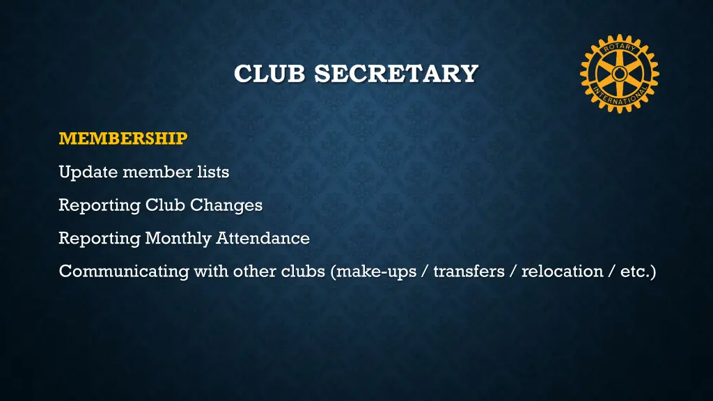 club secretary 13