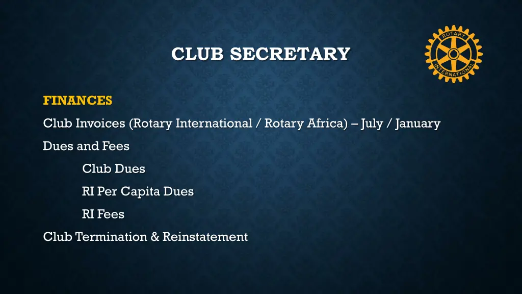 club secretary 14