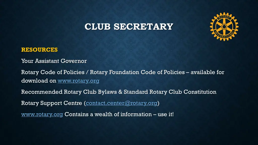 club secretary 15