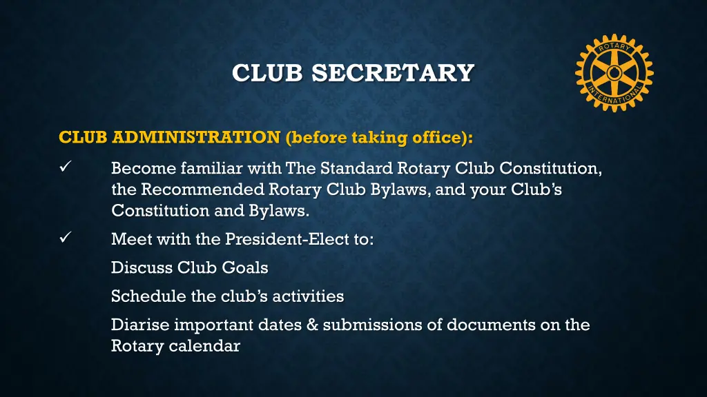 club secretary 5