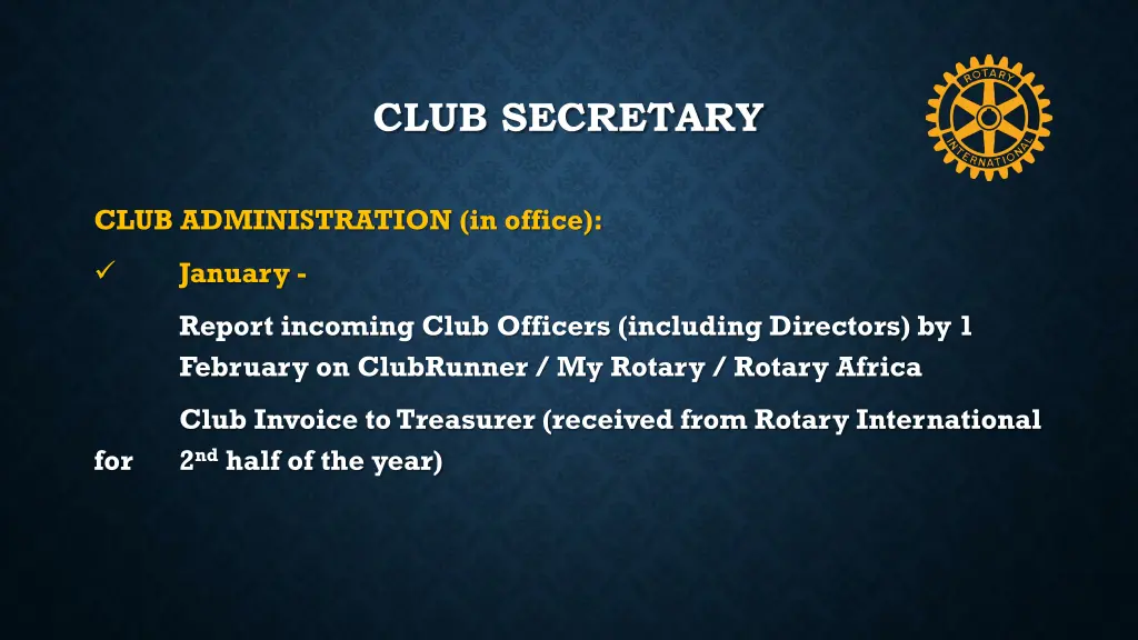 club secretary 8