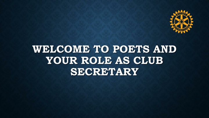 welcome to poets and your role as club secretary