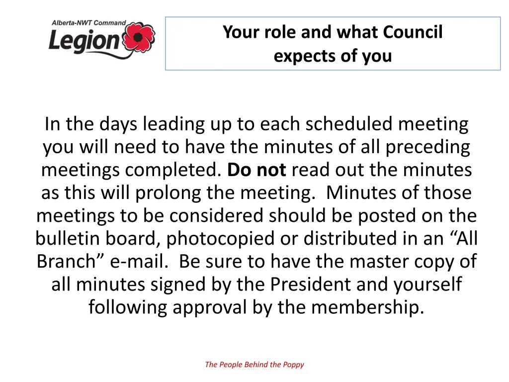 your role and what council expects of you 1