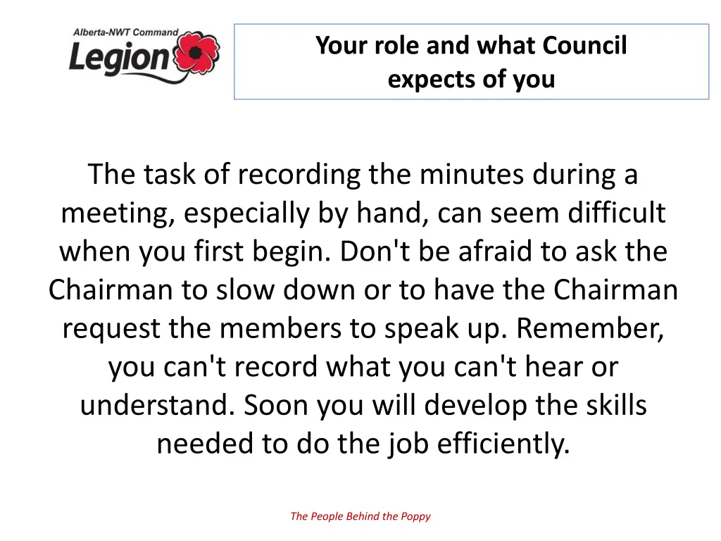 your role and what council expects of you 2