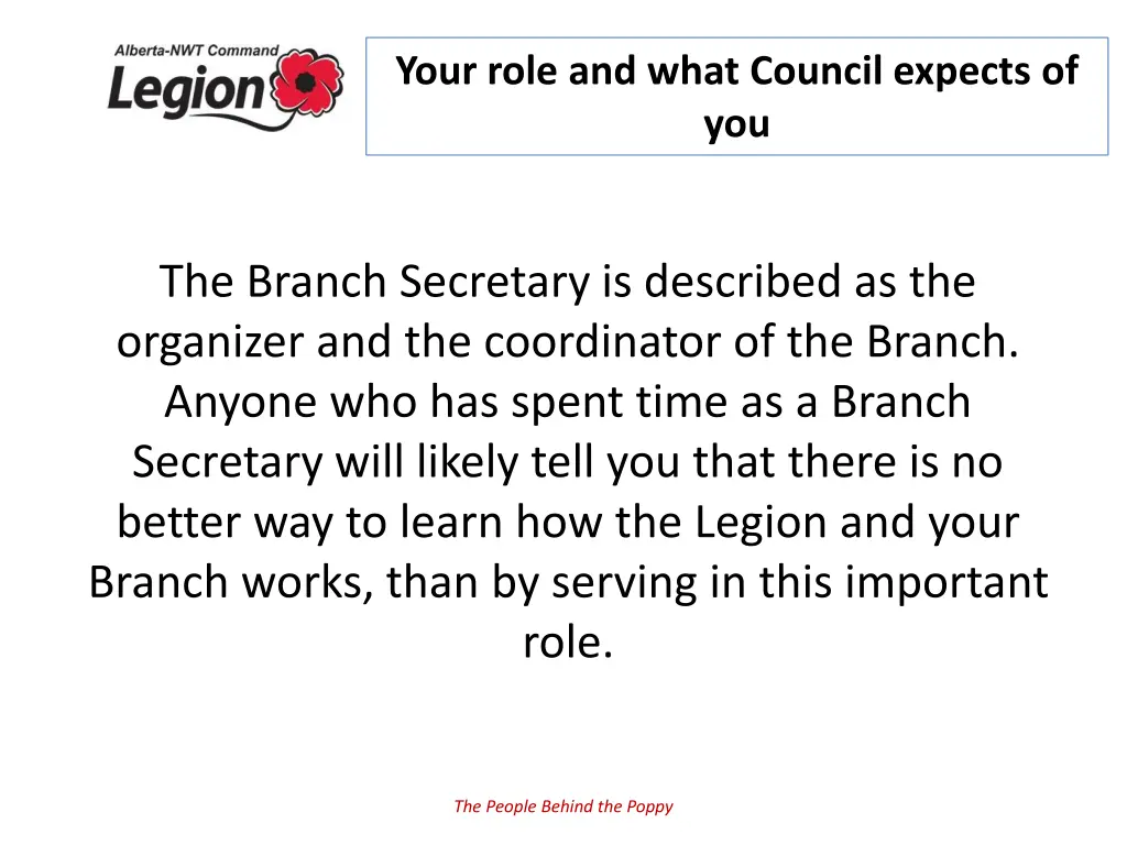 your role and what council expects of you