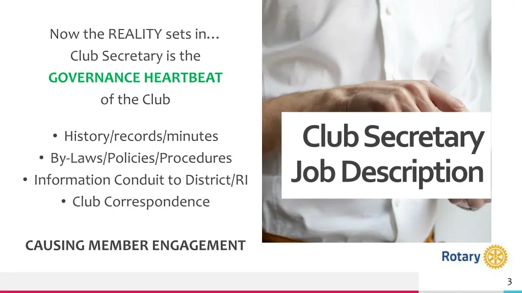 now the reality sets in club secretary