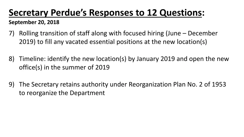 secretary perdue s responses to 12 questions 2