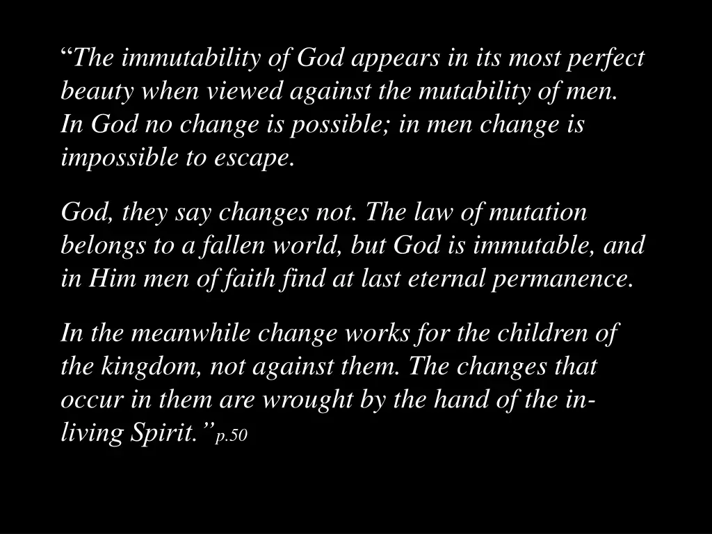 the immutability of god appears in its most