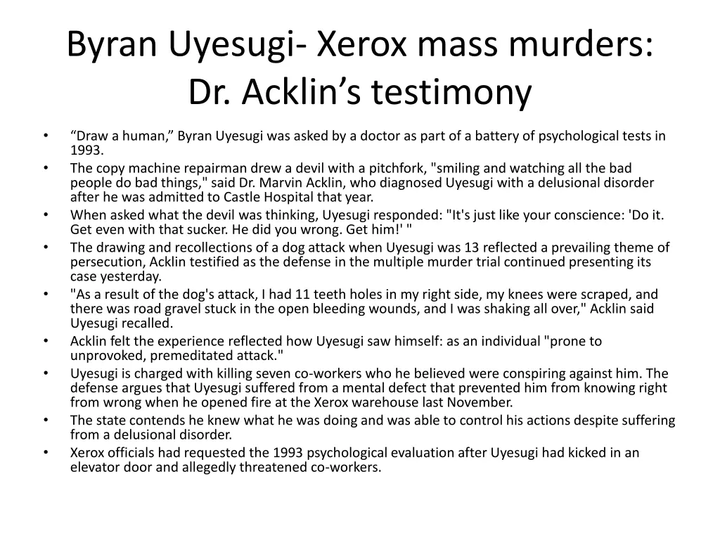 byran uyesugi xerox mass murders dr acklin 1