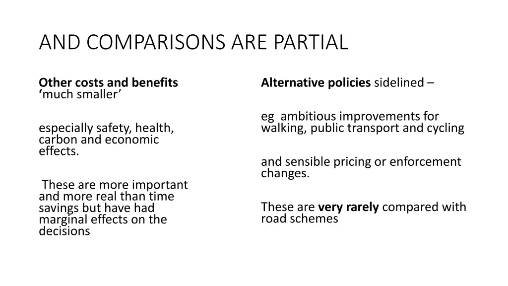 and comparisons are partial