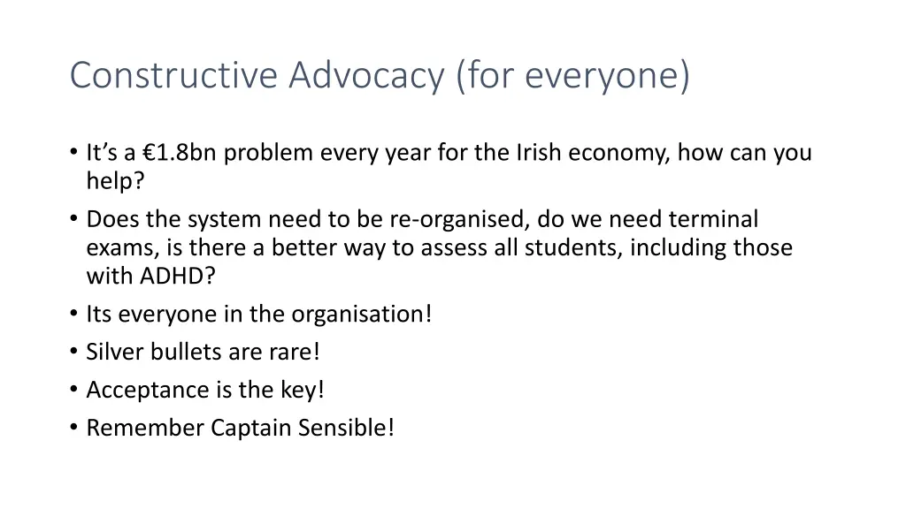 constructive advocacy for everyone