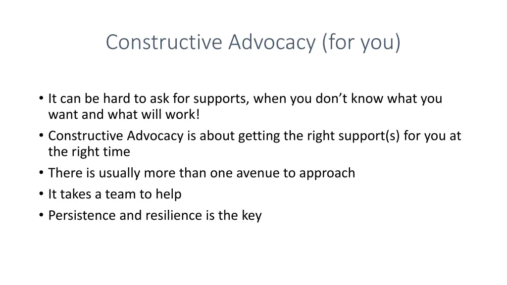 constructive advocacy for you