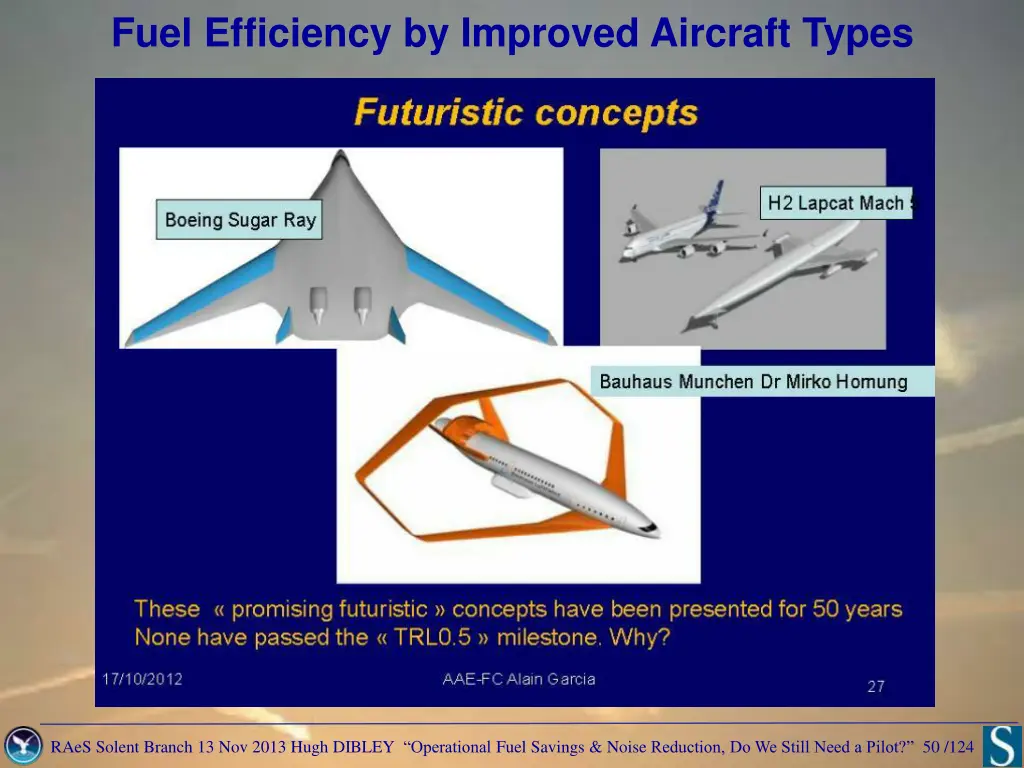 fuel efficiency by improved aircraft types