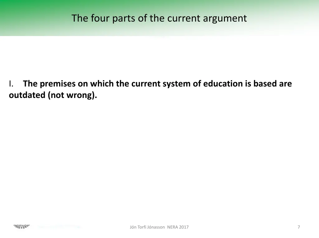 the four parts of the current argument 1