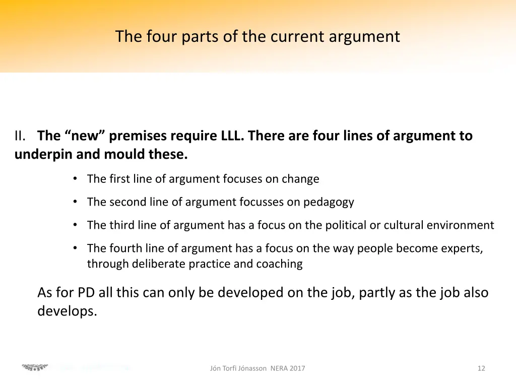 the four parts of the current argument 2
