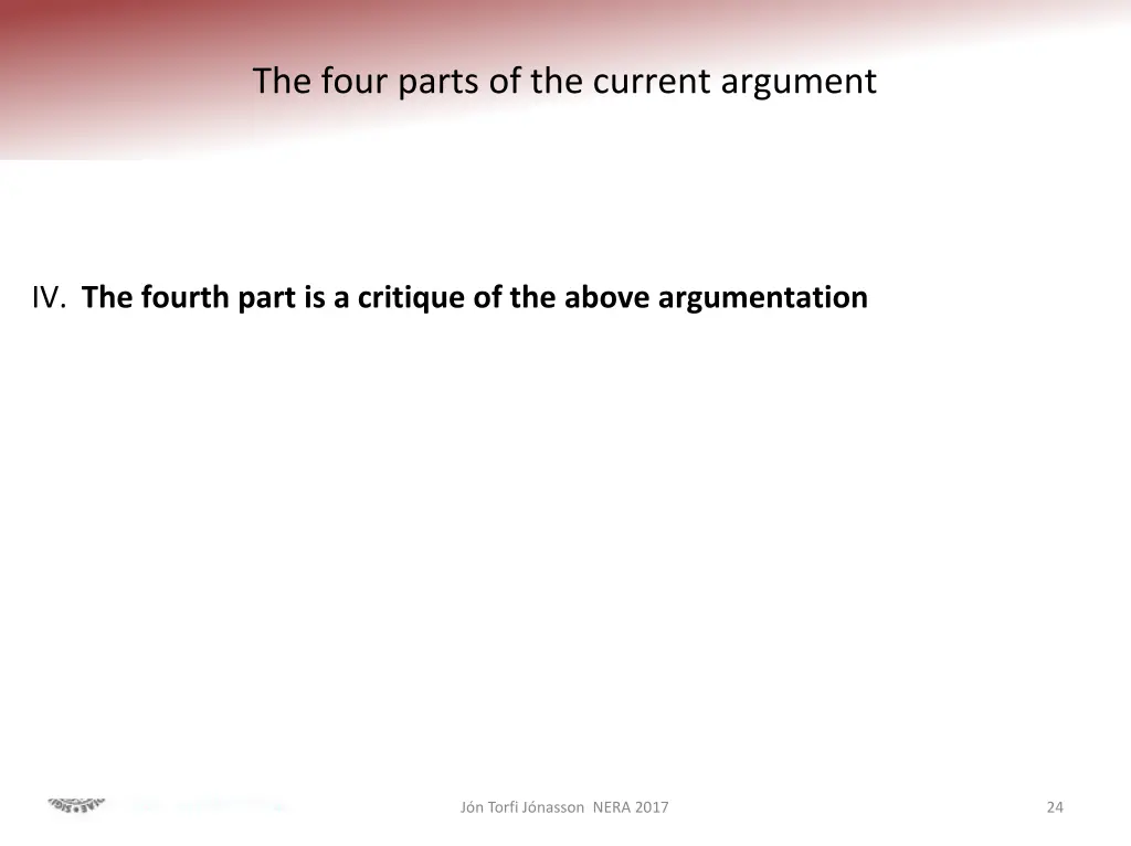 the four parts of the current argument 4