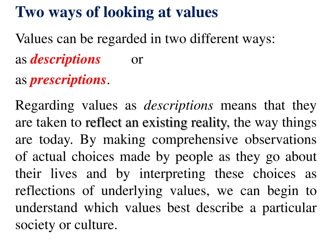 two ways of looking at values