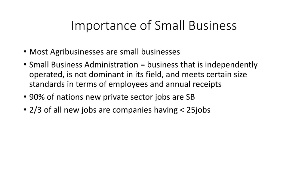 importance of small business