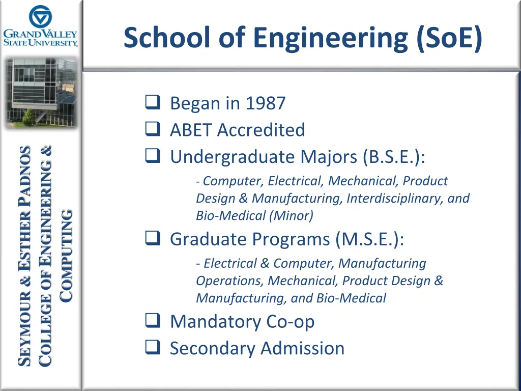 school of engineering soe