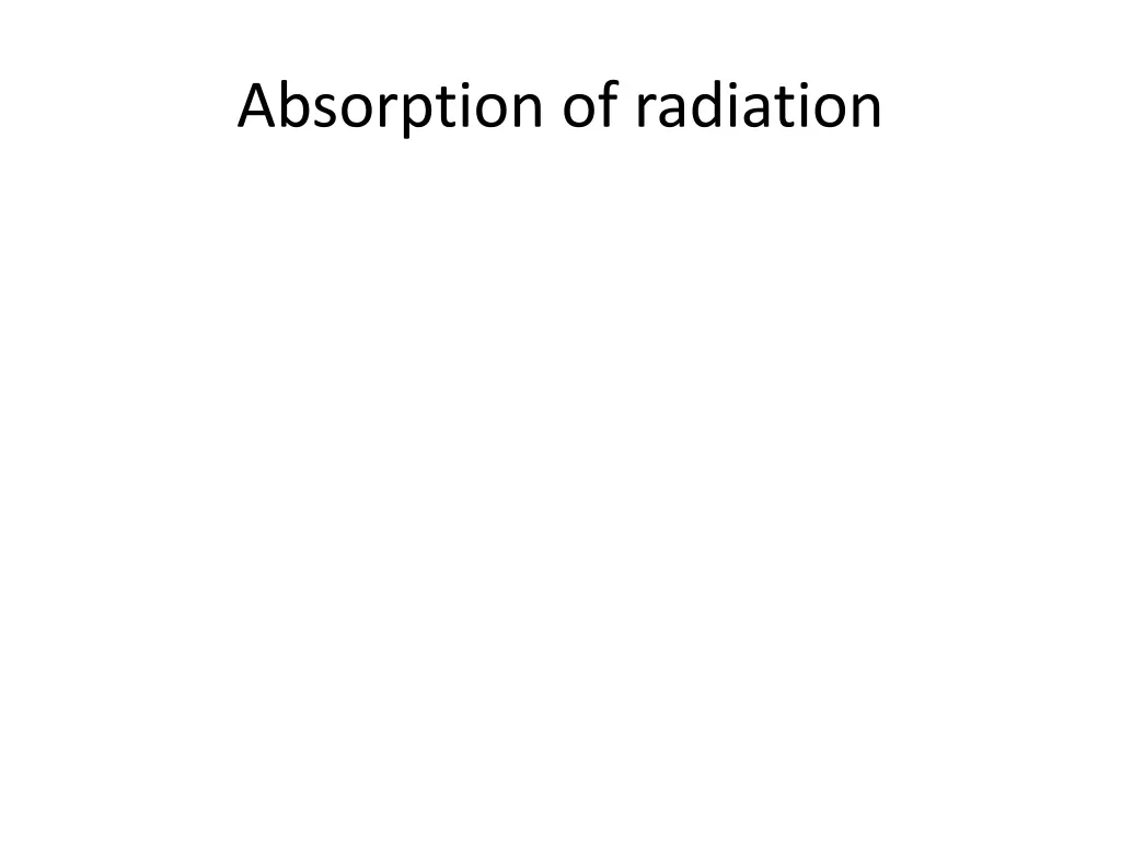 absorption of radiation