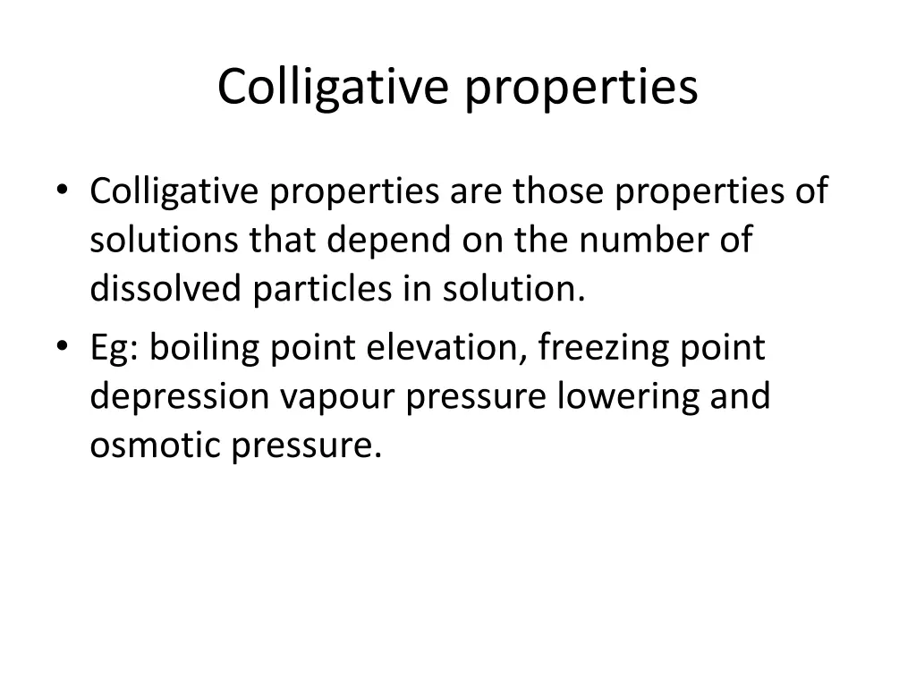colligative properties