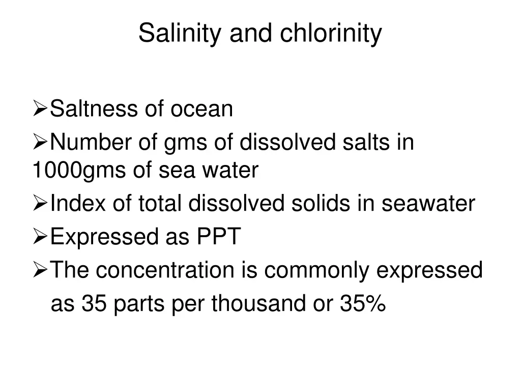 salinity and chlorinity